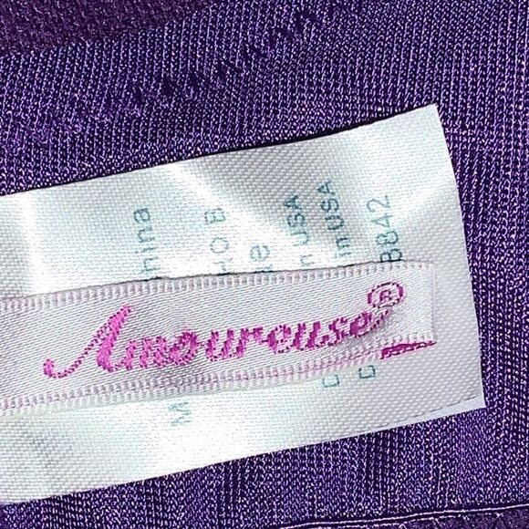Vintage Anoureuse Women’s 52G Purple‎ Lace Detail Full Cup Bra Bralette - Picture 4 of 7